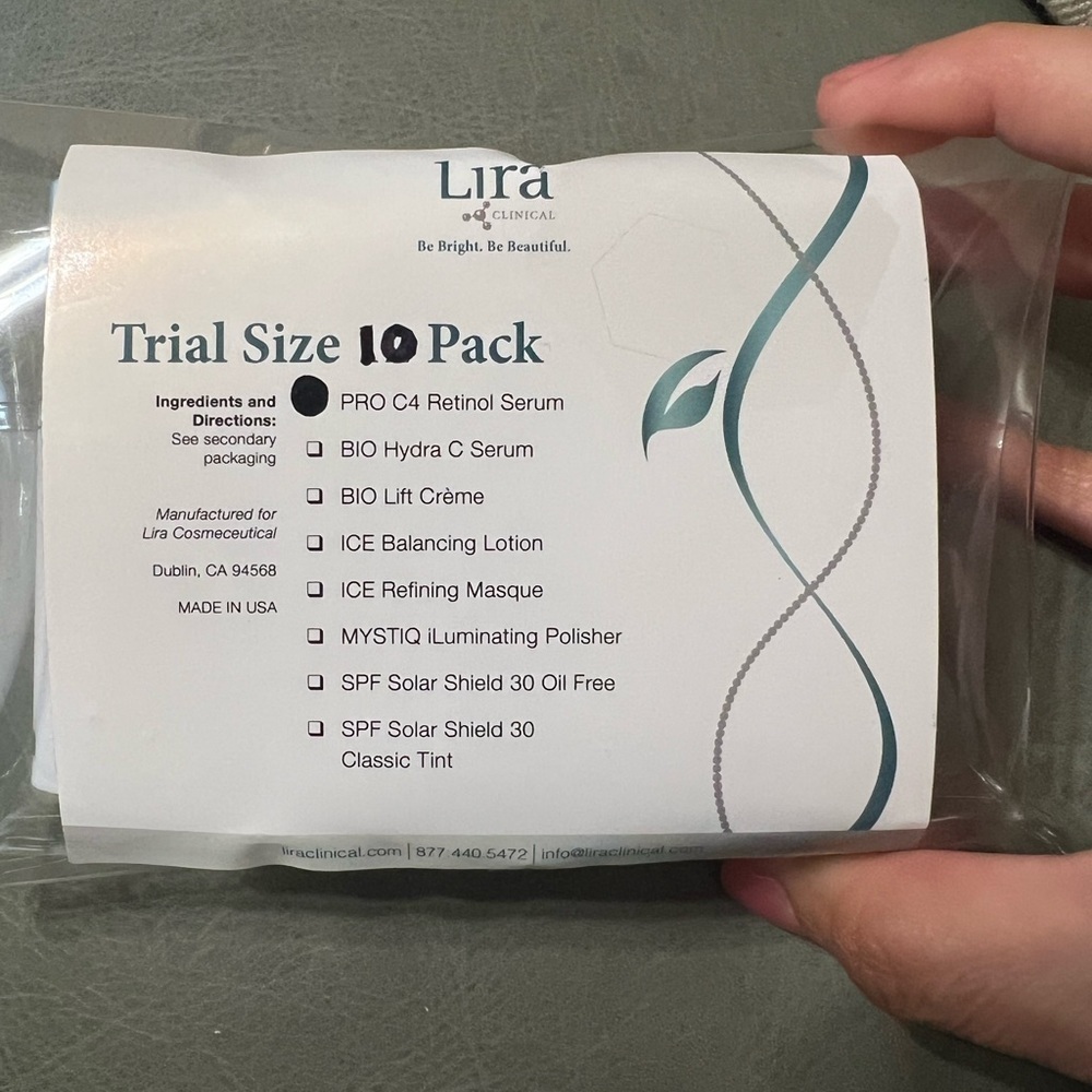 Lira Clinical PRO C4 Retinol Serum – 10 Trial Size Bottles (0.25 oz Each) – New